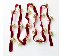 Nastro di velluto con campanellini per decorazioni per albero di Natale e porte, realizzato in tessuto robusto per un uso duraturo durante le vacanze (A)