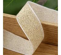 nastro di velluto, Nastro di velluto con filo dorato glitterato da 5 metri for artigianato fai te, accessori for cappelli, abbigliamento, materiali for rifiniture e cucito(Apricot,40mm)