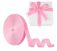 Nastro di velluto rosa da 15 mm, 9,1 m Manjonzic su un solo lato, perfetto per alberi di Natale, confezioni regalo, mazzi di fiori, decorazioni per matrimoni