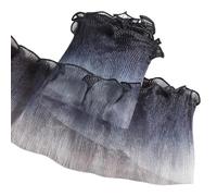 Nastro di volant iridescente da 5 metri, tessuto di organza pieghettato nero largo 5, 1 pollici per la decorazione di federe di indumenti da cucito fai da te (13 cm poliestere)