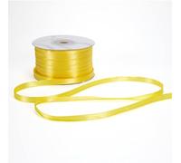Nastro Doppio Raso 03mm X 100 Metri per Artigianato, Natale, Decorazioni, Adatto Per confezionare Regali, Feste di Compleanno, Matrimoni, Bomboniere (Giallo)