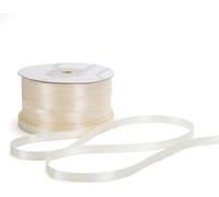 Nastro Doppio Raso 03mm X 100 Metri per Artigianato, Natale, Decorazioni, Adatto Per confezionare Regali, Feste di Compleanno, Matrimoni, Bomboniere (Panna)