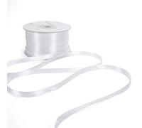 Nastro Doppio Raso 06mm X 100 Metri per Artigianato, Natale, Decorazioni, Adatto Per confezionare Regali, Feste di Compleanno, Matrimoni, Bomboniere (Bianco)