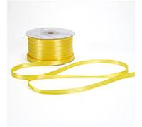 Nastro Doppio Raso 06mm X 100 Metri per Artigianato, Natale, Decorazioni, Adatto Per confezionare Regali, Feste di Compleanno, Matrimoni, Bomboniere (Giallo)