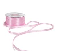 Nastro Doppio Raso 06mm X 100 Metri per Artigianato, Natale, Decorazioni, Adatto Per confezionare Regali, Feste di Compleanno, Matrimoni, Bomboniere (Rosa)