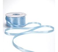 Nastro Doppio Raso 06mm X 100 Metri per Artigianato, Natale, Decorazioni, Adatto Per confezionare Regali, Feste di Compleanno, Matrimoni, Bomboniere (Celeste)