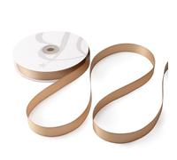 Nastro Doppio Raso 10mm X 50 Metri per Artigianato, Natale, Decorazioni, Adatto Per confezionare Regali, Feste di Compleanno, Matrimoni, Bomboniere (Tortora)