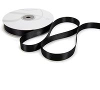 Nastro Doppio Raso 10mm X 50 Metri per Artigianato, Natale, Decorazioni, Adatto Per confezionare Regali, Feste di Compleanno, Matrimoni, Bomboniere (Nero)