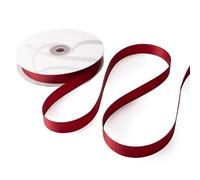 Nastro Doppio Raso 15mm X 50 Metri per Artigianato, Natale, Decorazioni, Adatto Per confezionare Regali, Feste di Compleanno, Matrimoni, Bomboniere (Granata)