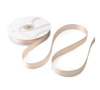 Nastro Doppio Raso 15mm X 50 Metri per Artigianato, Natale, Decorazioni, Adatto Per confezionare Regali, Feste di Compleanno, Matrimoni, Bomboniere (Ecrù)