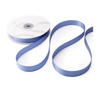 Nastro Doppio Raso 15mm X 50 Metri per Artigianato, Natale, Decorazioni, Adatto Per confezionare Regali, Feste di Compleanno, Matrimoni, Bomboniere (Avion)