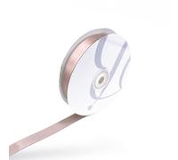 Nastro Doppio Raso 15mm X 50 Metri per Artigianato, Natale, Decorazioni, Adatto Per confezionare Regali, Feste di Compleanno, Matrimoni, Bomboniere (Cipria)