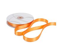 Nastro Doppio Raso 15mm X 50 Metri per Artigianato, Natale, Decorazioni, Adatto Per confezionare Regali, Feste di Compleanno, Matrimoni, Bomboniere (Arancio)