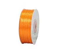 Nastro Doppio Raso, 3 mm x 100 Yards (91 Metri), Rotolo Satinato per Bomboniere,per Regali, Decorazioni, (Arancione)