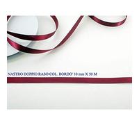 Nastro doppio raso BORDEAUX 10 mm x 50 metri