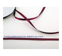 Nastro doppio raso BORDEAUX 6 mm x 50 metri
