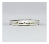 Nastro doppio raso scritta Oro 50 ANNIVERSARIO 10 mm x 25 metri