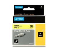 DYMO IND 18056 - DYMO Darnd Schrumpfklinoltre, 12mm, nero/giallo
