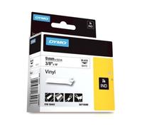 nastro in vinile per etichettatrice rhino - colore nero/bianco dymo 9 mm x 5,5 mt - 18443