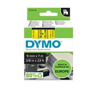 Dymo D1 Etichette Autoadesive per Stampanti LabelManager, Rotolo da 9 mm x 7 m, Stampa Nero su Giallo, 1 Pezzo S0720730