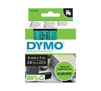 Dymo D1 Etichette Autoadesive per Stampanti LabelManager, Rotolo da 9 mm x 7 m, Stampa Nero su Verde, 1 Pezzo S0720740