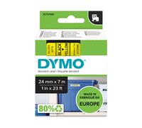 Dymo D1 Etichette Autoadesive per Stampanti LabelManager, Rotolo da 24 mm x 7 m, Stampa Nero su Giallo, S0720980