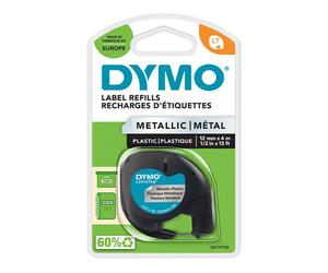 Nastro Dymo 91208 (S0721730) - Nero su metallico (12 mm)