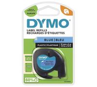 Nastro Dymo LetraTag 12 mm x 4 m Nero su Blu Poliestere
