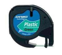 NASTRO DYMO LETRATAG SCRITTURA NERA SU FONDO VERDE PLASTICA MM.12X4MT