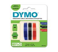 Dymo S0847750, 9mm x 3 m, testo bianco/nero, blu, rosso, nastro originale