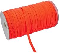 Nastro elastico da cucire, 200-100 iarde 6 mm colorato elastico alta larghezza linea corda for artigianato nastro pizzo rifinitura cucito fai da te-6 200 iarde-rosso(Bright Orange,6mm 100yards)
