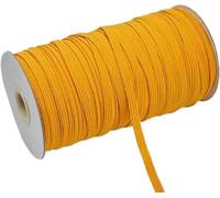 Nastro elastico da cucire, 200-100 iarde 6 mm colorato elastico alta larghezza linea corda for artigianato nastro pizzo rifinitura cucito fai da te-6 200 iarde-rosso(Gold Yellow,6mm 200yards)