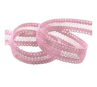 Nastro elastico decorativo in pizzo a rete da 5/8" e 15 mm, per capelli, lingerie, cucito, artigianato - Rosa selvatica - 2 iarde