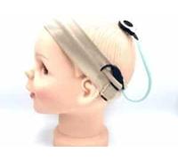Nastro elastico in cotone fissaggio impianto cocleare (L, BEIGE)
