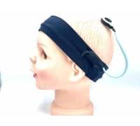 Nastro elastico in cotone fissaggio impianto cocleare (L, blu navy)