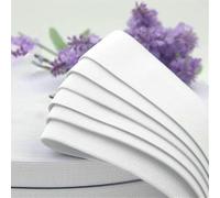 Nastro elastico in nylon per cucire, nero e bianco, per accessori per indumenti, borse, larghezza 15 mm, 20 mm, 25 mm, 30 mm, 35 mm, 40 mm, 45 mm, 50 mm - BIANCO - 30 mm - 36 metri
