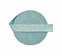 Nastro elastico pieghevole glitterato da 5/8" e 15 mm in spandex, per capelli, fascia per capelli, vestito, fai da te, cucito, 2,5, 10 iarde, blu Nilo, 15 mm, 100 iarde