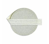 Nastro elastico pieghevole glitterato da 5/8" e 15 mm in spandex, per capelli, fascia per capelli, vestito, fai da te, cucito, 2,5, 10 iarde, bianco antico, 15 mm, 100 iarde