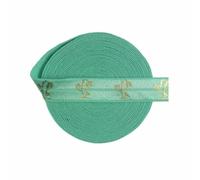 Nastro elastico pieghevole in spandex con stampa a lamina, motivo a fiore di loto dorato, da 5/8" e 15 mm, per capelli, da cucire, Cactus-Tropico-2 iarde