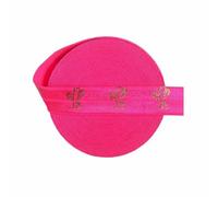 Nastro elastico pieghevole in spandex con stampa a lamina, motivo a fiore di loto dorato, da 5/8" e 15 mm, per capelli, da cucire, cactus e frutto della passione, 10 iarde