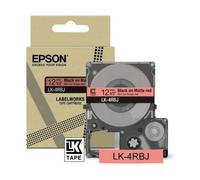 Epson Labelworks LK-4RBJ Cartuccia a nastro per etichettatura compatibile con Epson LabelWorks LW-C610 e LW-C410 Rosso/nero opaco 12mm