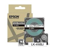 Epson Labelworks LK-4WBJ Cartuccia a nastro per etichettatura compatibile con Epson LabelWorks LW-C610 e LW-C410 Bianco opaco/nero 12mm