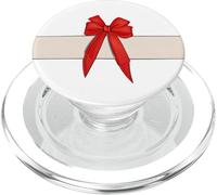 Nastro estetico rosso e sfondo bianco PopSockets PopGrip per MagSafe