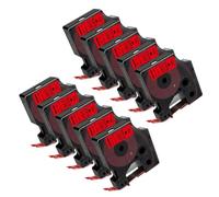 Nastro etichetta compatibile da 12 mm 5/10pk per D1 45013 45010 45018 Funziona con la macchina per l'etichettatura LM160 LM420P e stampanti di etichetta simili(10PK Black on Red)