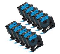 Nastro etichetta compatibile da 12 mm 5/10pk per D1 45013 45010 45018 Funziona con l'etichetta etichetta etichetta LM160 LM420P(10PK Black on Blue)
