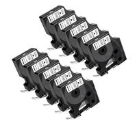 Nastro etichetta compatibile da 12 mm 5/10pk per D1 45013 45010 45018 Funziona con l'etichetta etichetta etichetta LM160 LM420P(10PK Black on White)