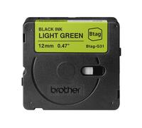 Nastro etichettatrice Brother BTAG-G31 nero su verde 12 mm 4 m