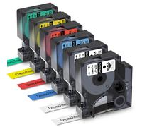 NASTRO ETICHETTE 12MM X 7M COMPATIBILE CON DYMO D1 6 PEZZI RICARICA ADESIVA