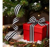 Nastro Filo Bianco Nero 4 Rotoli 20 Iarde per Progetti Artigianali e Decorativi