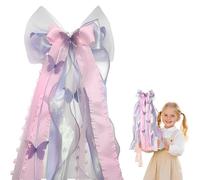 Nastro Fiocco in Organza Colorato,Grande Fiocchi Nastro Fiocco in Organza Colorato Fiocchi Decorativi per Bomboniere Matrimonio Battesimo Compleanno Coni per la Scuola Artigianato Fai da Te